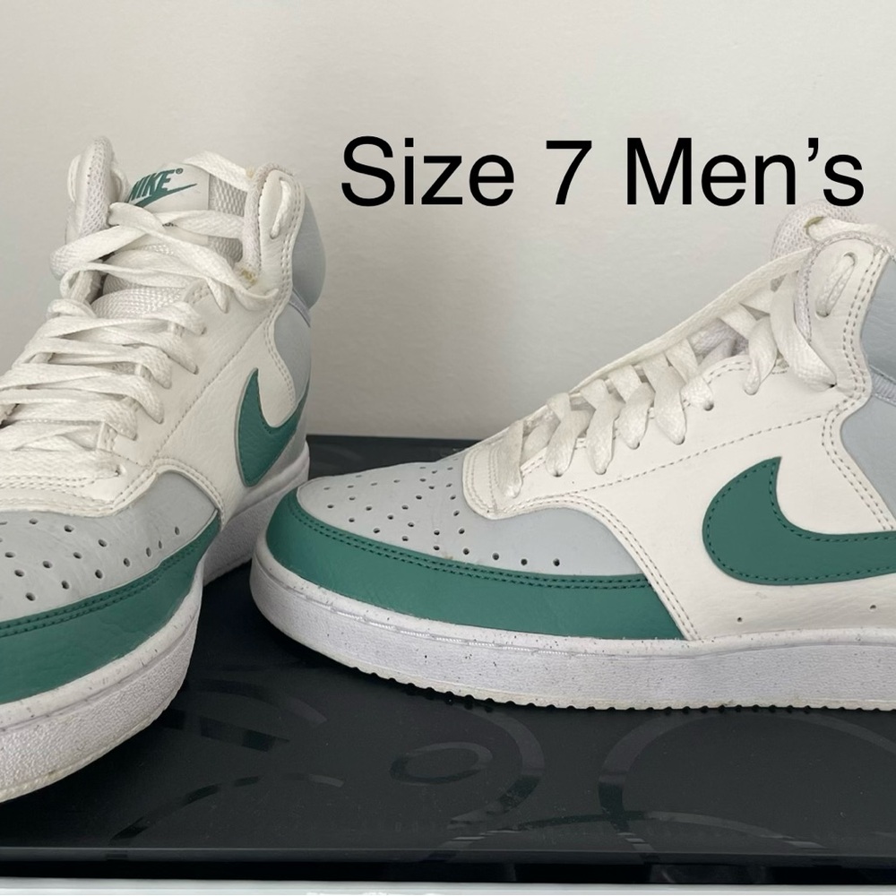 Nike Men's White and Teal Sneakers